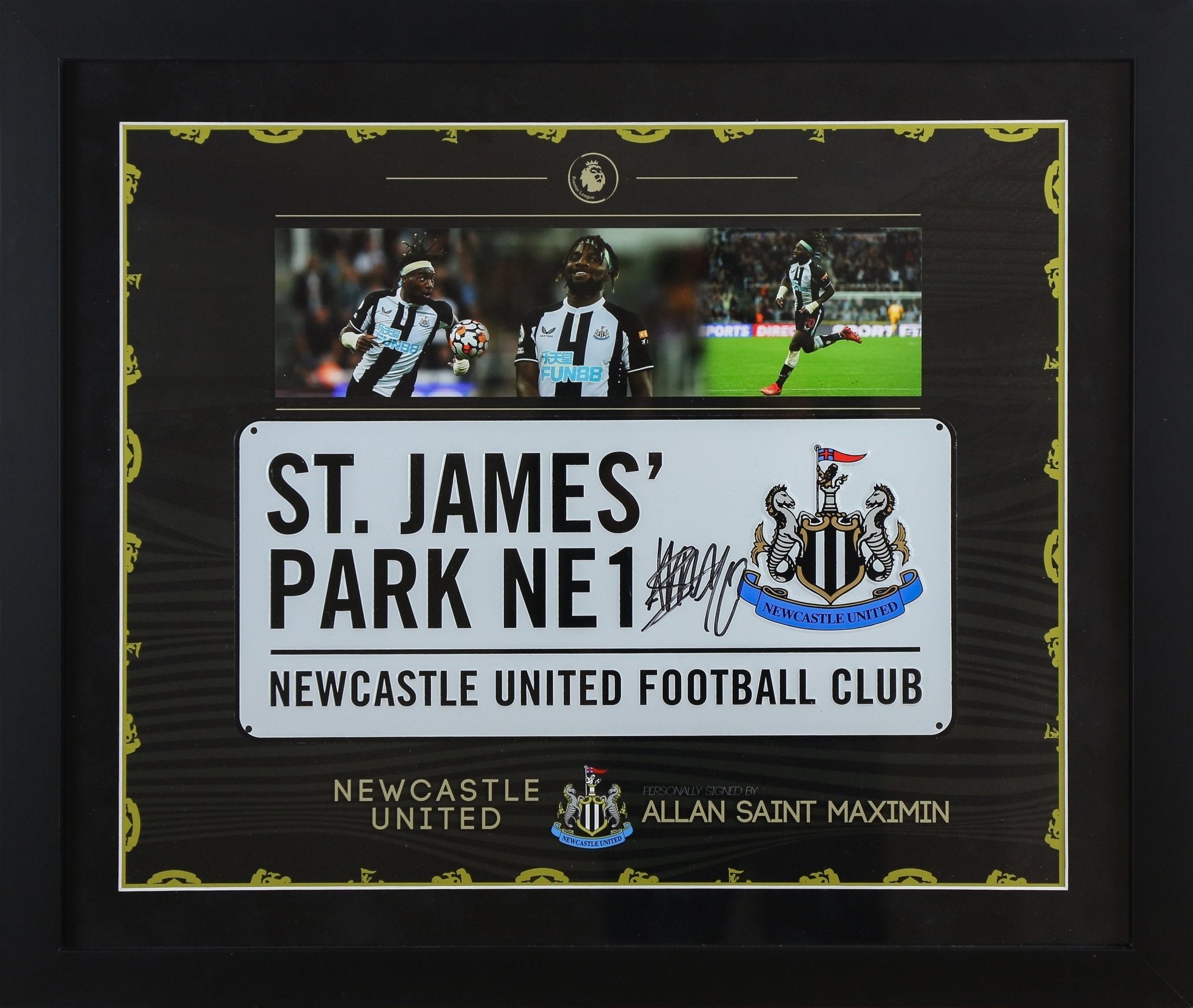 Allan Saint Maximin Signed Roadsign Framed Display - Memorabilia Framers Shop